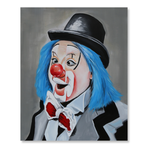 En målning med en clown