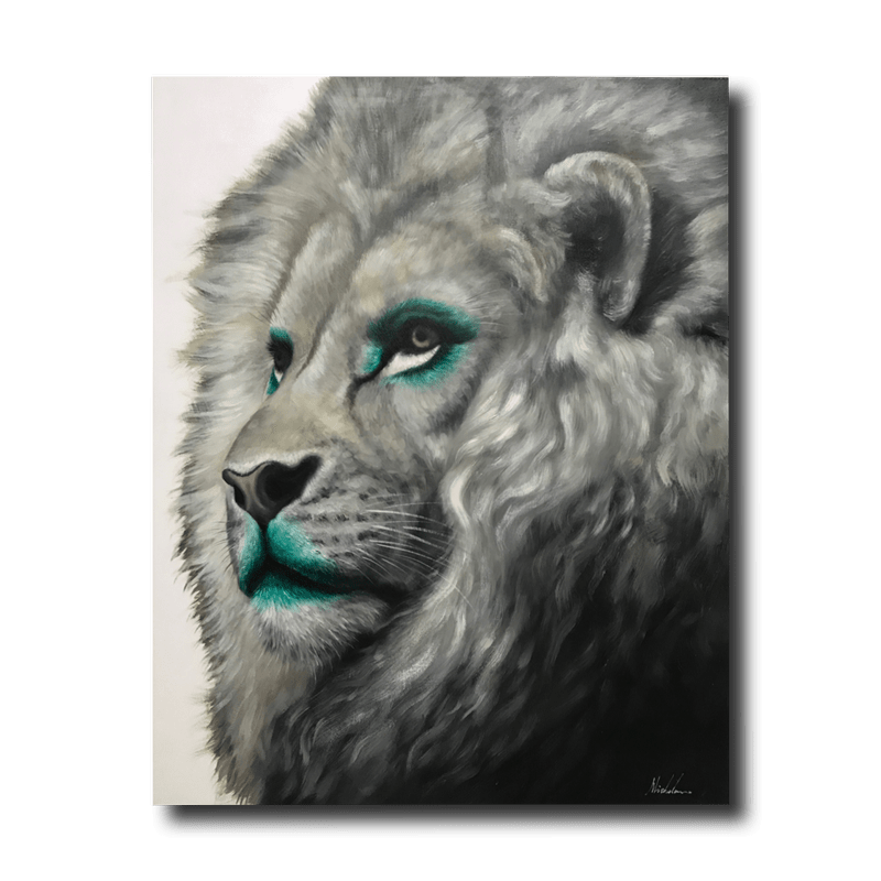 En tavla med ett lejon