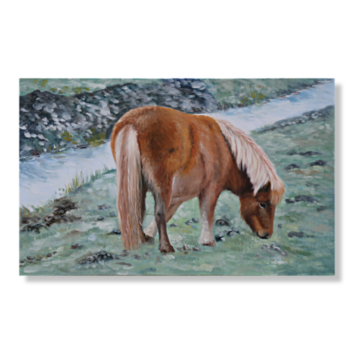 En målning med en häst