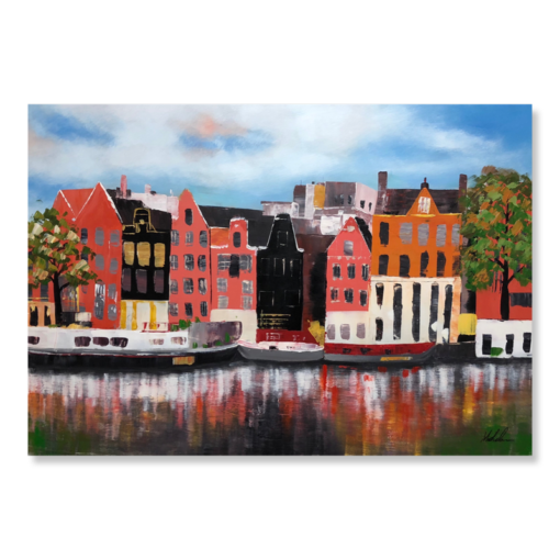 En målning med kanalhus