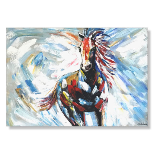 En målning med en häst