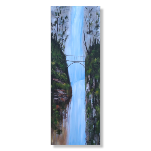 En tavla med ett vattenfall