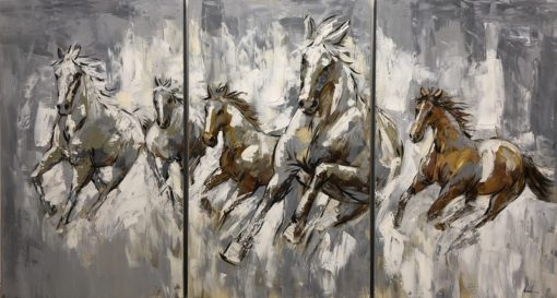 En målning med hästar
