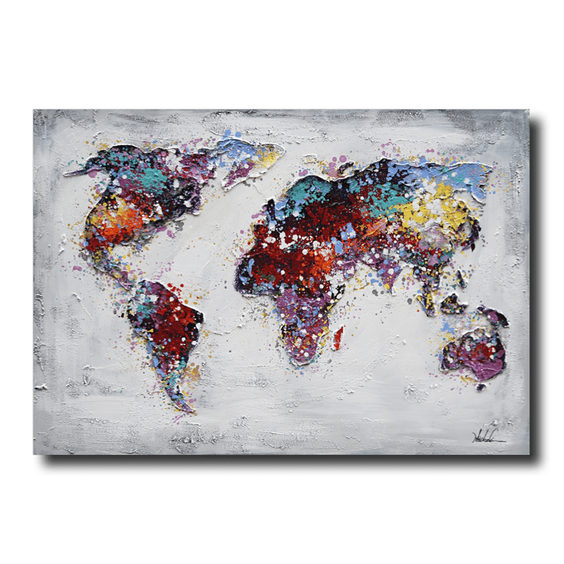 Tavla med världskarta