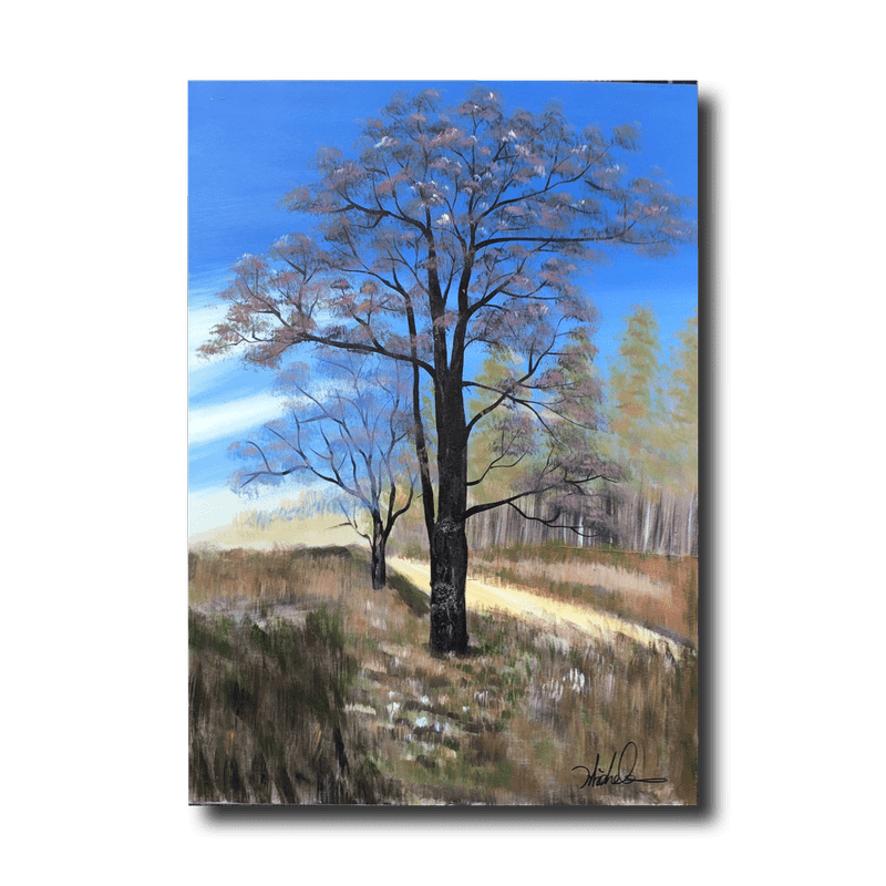 En tavla med ett träd