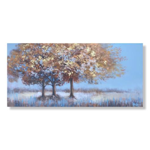 En målning med träd