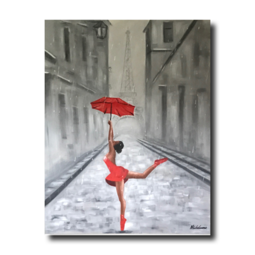 en målning med en ballerina