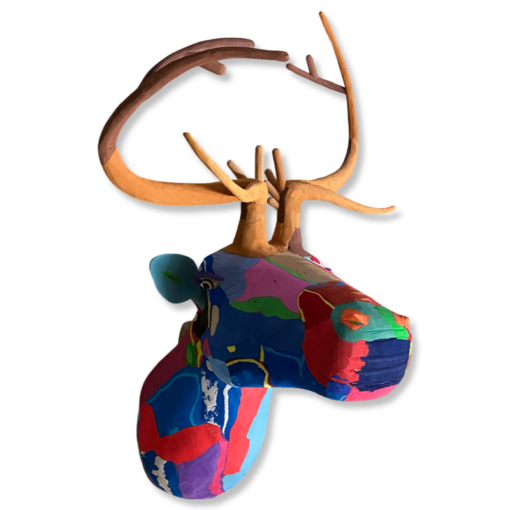 Reindeer head sculpture flipflop