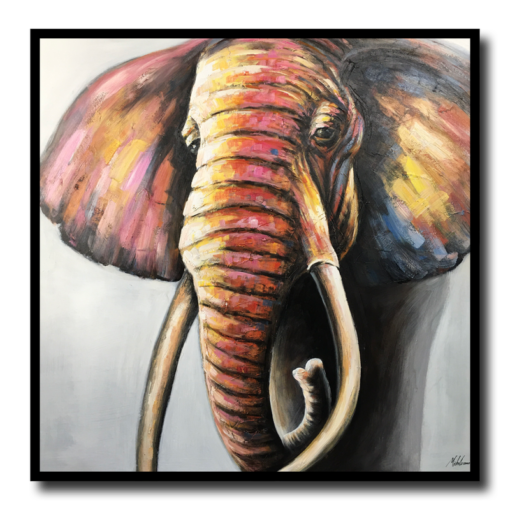 En målning med en elefant