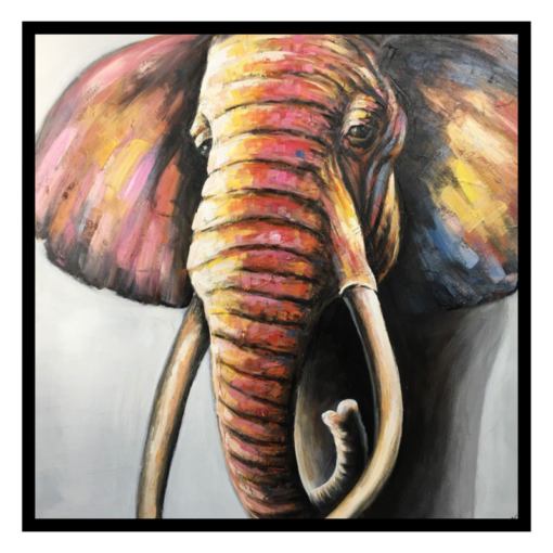 En målning med en elefant